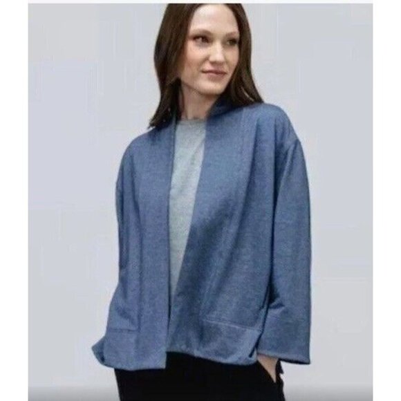 Ministry of Supply Women's Sz S Fusion Terry Cardigan Light Blue NWT - Picture 1 of 8